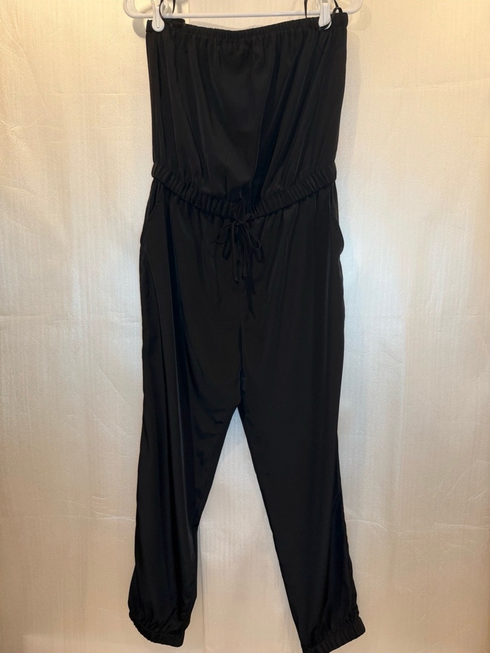 NWT Banana Republic Black Strapless Drawstring Jumpsuit Size 6P